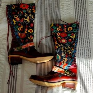 Floral Print Boots
